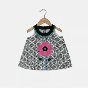 Toddler Girls Floral Appliqué Tunic